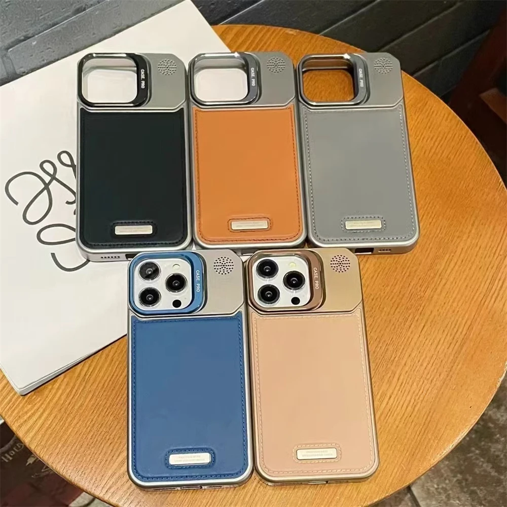 Alloy Lens Holder Ultra-Thin Frameless Leather Magnetic Case with MagSafe Wireless Charging Compatibility