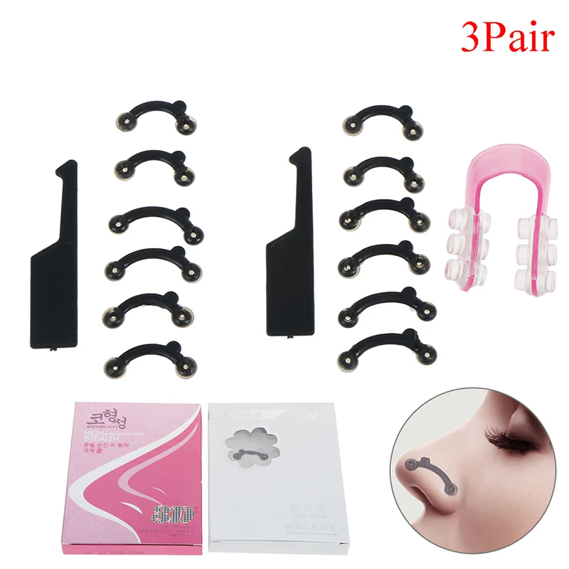 3 Sizes Nose Up Lifting Shaping Clip 3D Nose Cushion Plastic Nose Straightener Nose Reshaper Face Corrector Tool Kit