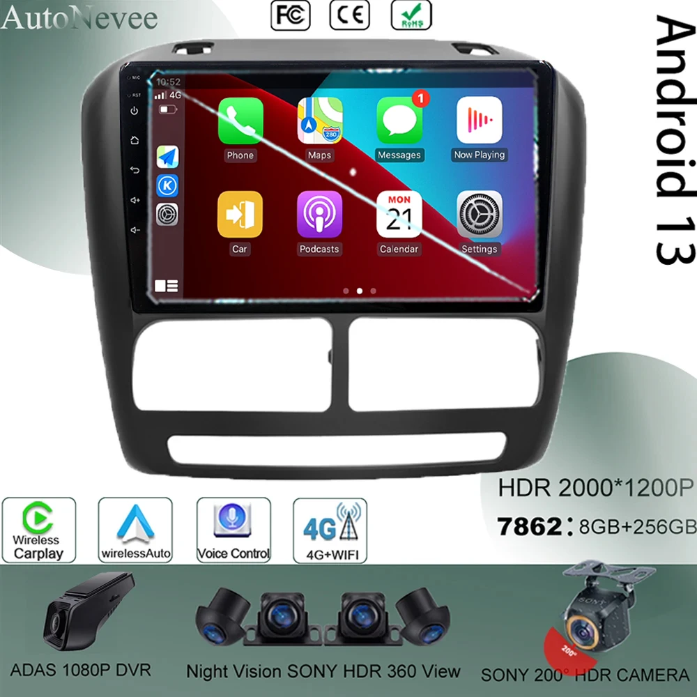 

Carplay Видео Android 13 для Fiat Doblo 2 II 263 2009 - 2015 автомобильное высокопроизводительное Радио сенсорный QLED экран WIFI DSP IPS DVD BT