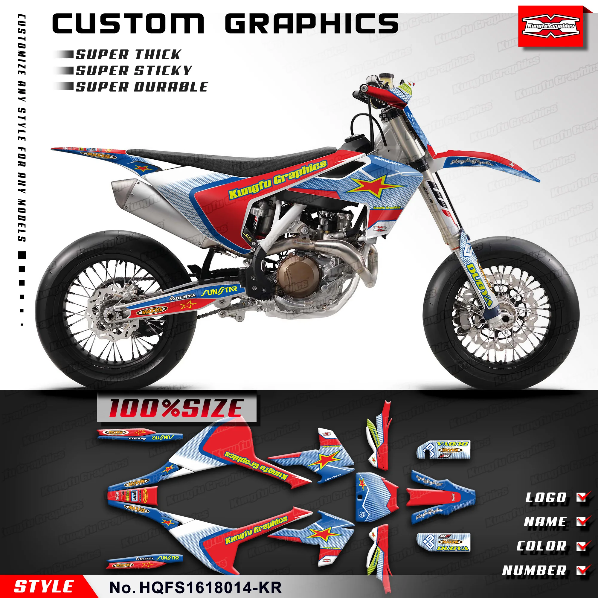 

KUNGFU, графический гоночный стикер, виниловая обертка для Husqvarna FS 450 FS450 2016 2017, HQFS1618014-KR