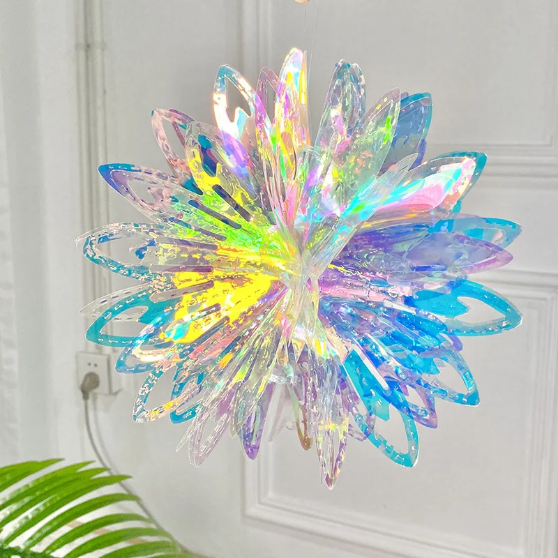 Set Di 3 Sfere Iridescenti A Nido D'Ape In Lamina - Decorazioni Da Appendere Per Feste, Matrimoni, Addii Al Nubilato E Compleanni - 3