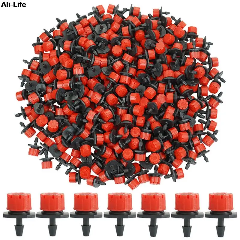 

50 Pcs Of Eight-hole Little Red Hat Dripper Red 8-hole Adjustable Flow Dripper Gardening Micro-spray Drip Irrigation Nozzle