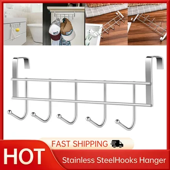 5 Hooks Stainless Steel Over The Door Holder 1