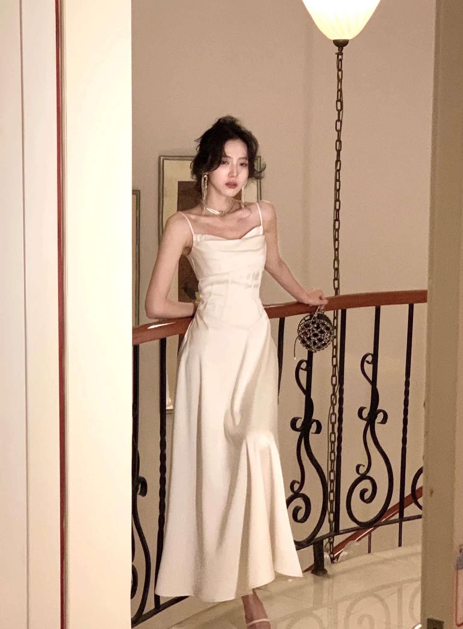 New Summer Satin Midi Dress Women Slim Spaghetti Strap Elegant Party Dresses Wedding Evening Birthday Backless Prom Robe Clothes