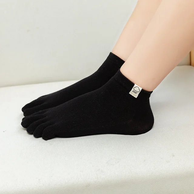 Socks For Women Five Finger Socks Female Sock Solid Color 5 Toe Sock Slippers Girls Lady Harajuku Sweat-absorbing Cotton Socks 6