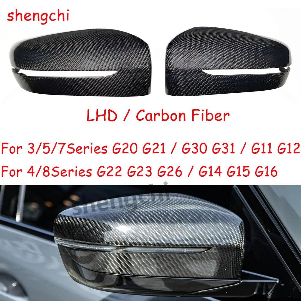 

for BMW 3 4 5 7 8 Series G20 G21 G22 G23 G26 G30 G31 G11 G12 G14 G15 G16 Carbon Fiber Side Door Replacement Mirror Cover Caps
