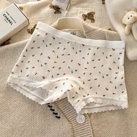 Culotte en dentelle mignonne, taille moyenne, pantalon de sécurité de sport Sexy pour femmes, sous-vêtements fins, doux, confortable, respirant, sans Trace, intimes 2