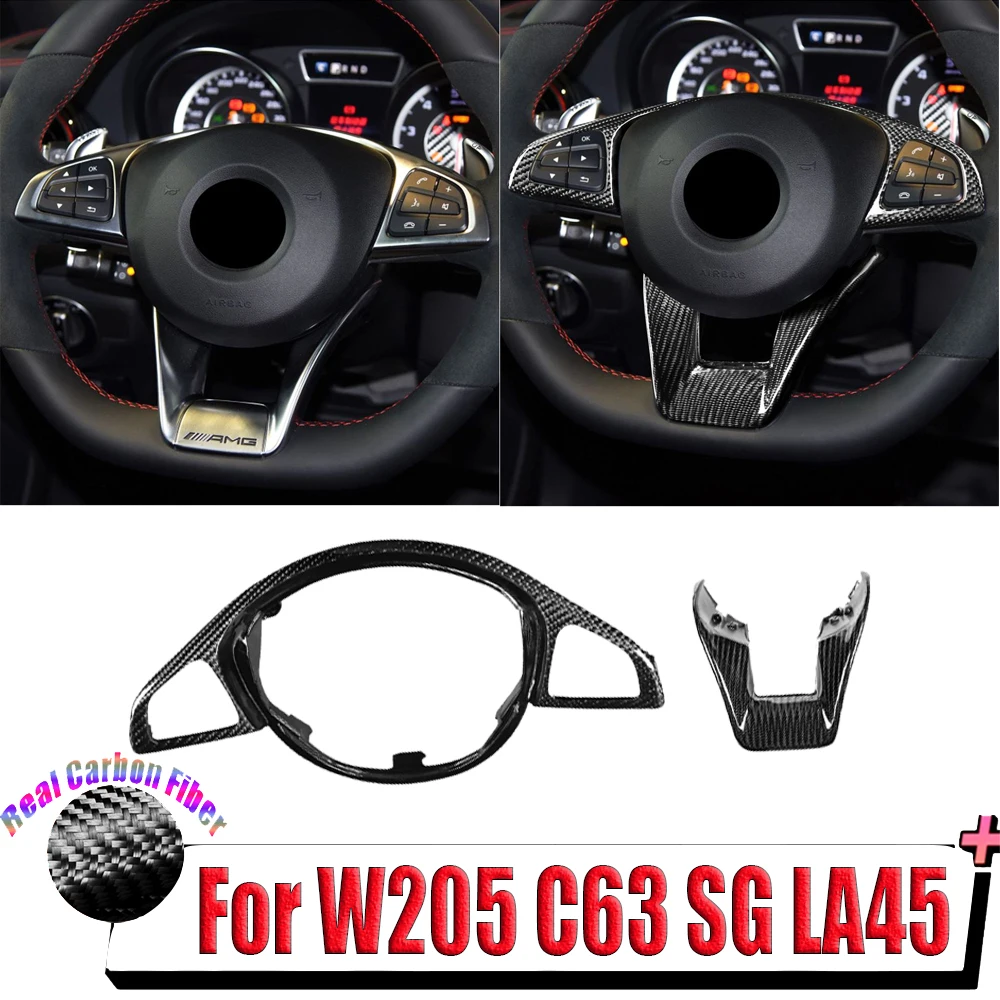 

Чехол для руля из углеродного волокна для Mercedes Benz W205 C63 W176 A45 W213 E63 W117 C117 CLA45 CLS63 GLA45-AMG 2016-2020