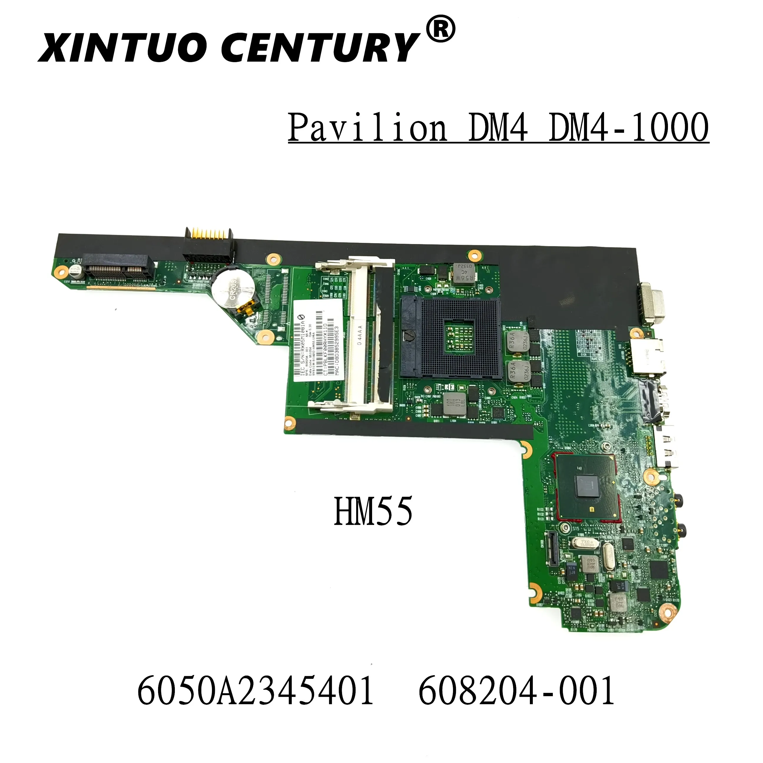 

Материнская плата 6050A2345401-MB-A03 HM55, 608204-001 608204-501, для ноутбуков HP Pavillion DM4, DM4-1000, HM55, DDR3, материнская плата для ноутбука