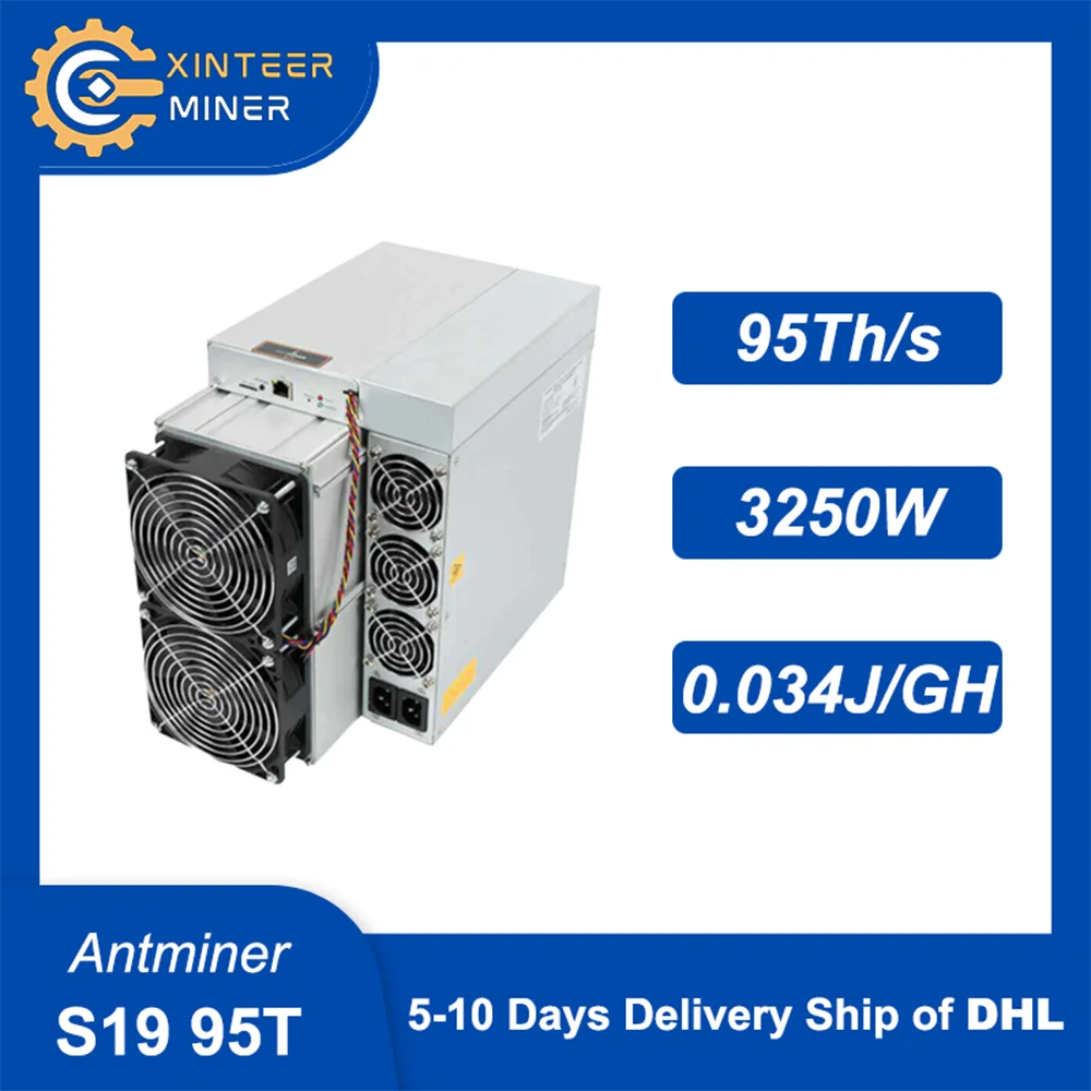 

Новый/бывший в употреблении Antminer S19 95T, Майнер Asic, наиболее прибыльный Майнер BTC, лучше, чем S19 K7, бесплатная доставка