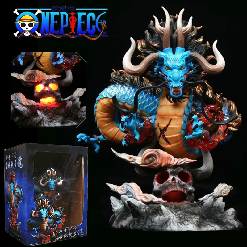 23cm Anime One Piece Kaido Dragon Figure With Led Combat Ver Pvc Action