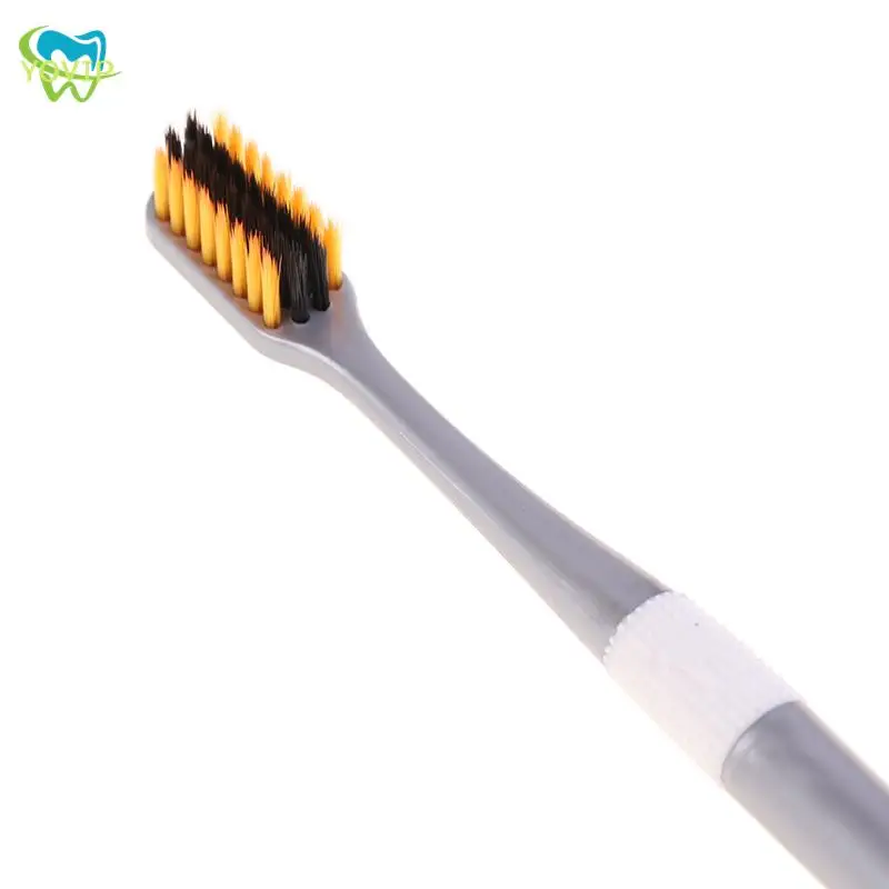 커플 소프트 칫솔 대나무 숯 성인용 블랙 화이트 심플 칫솔, 부드러운 강모 가정용 휴대용 구강 케어 액세서리