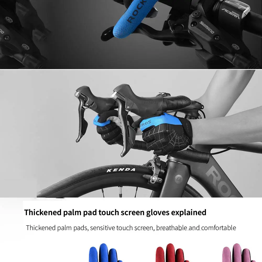 ROCKBROS Spring and Autumn Men's and Women's Cycling Gloves Full Fingered Bicycle Gloves Touchable Screen Bike