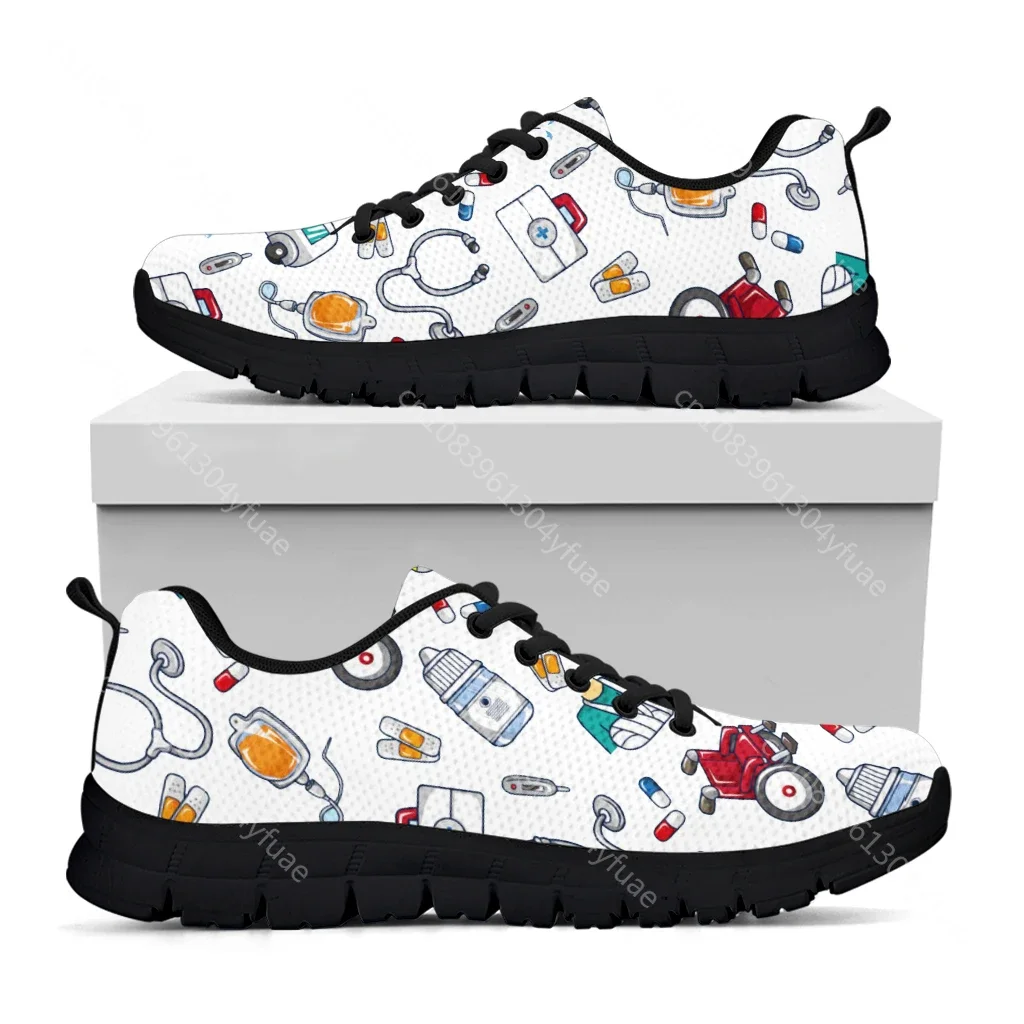 Nurse Casual Shoes White Ambulance Medical Equipment Sneakers First Aid Printing Summer Breathable Mesh Sneakers