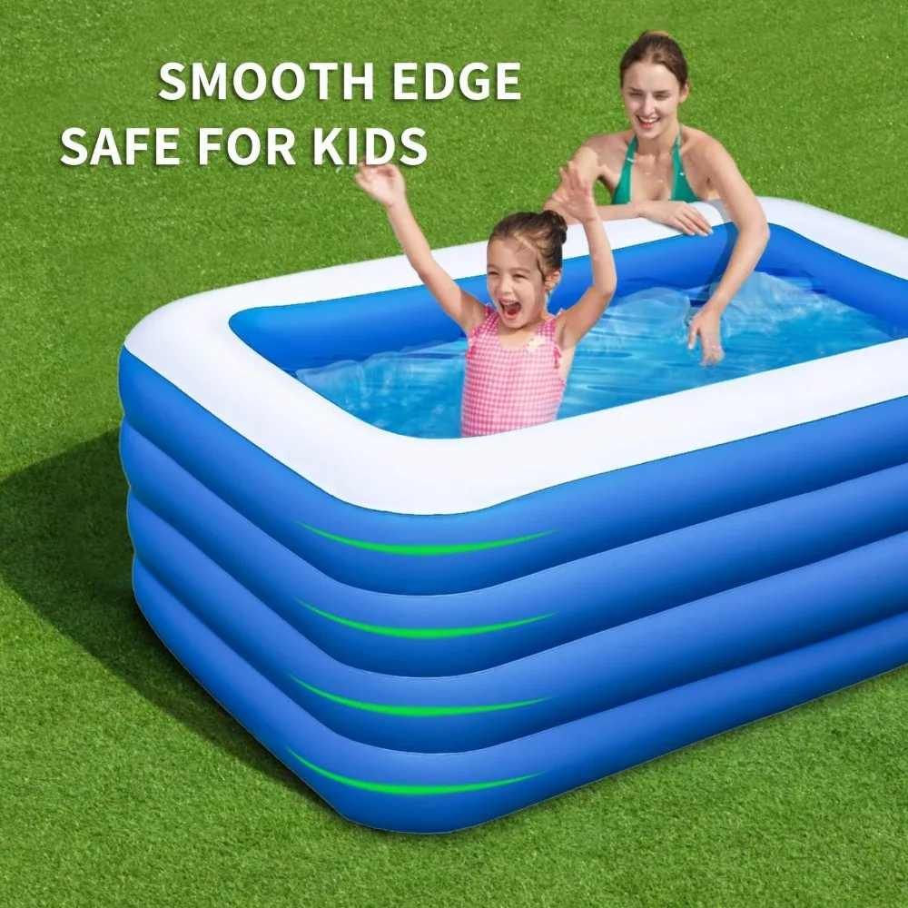 Inflatable Swimming Pool, 70x55x29 inch Inflatable Pool, Family Summer Water Party, Kids, Outdoor, Garden, Backyard