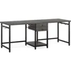 79 Inch Extra Long Desk, Double Desk with 2 Drawers, Two Person Desk Long Computer Desk with Storage Shelves, Writing 5