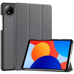 Elegant PU Leather Tri-fold Stand Cover for Redmi Pad SE 8.7 (Gray)