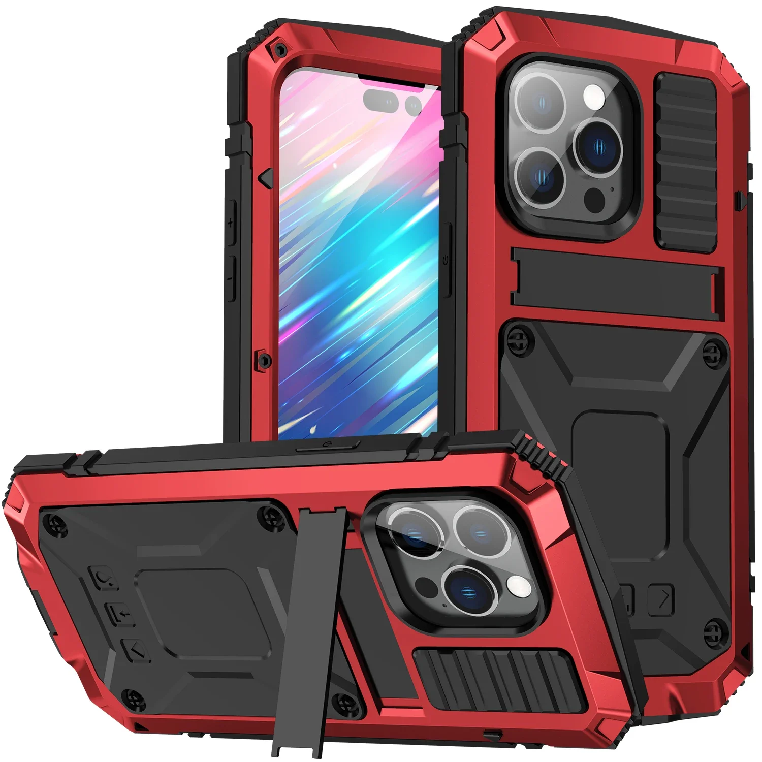 Sleek Luxury Rugged Armor 360° Shockproof Metal Phone Case Cover