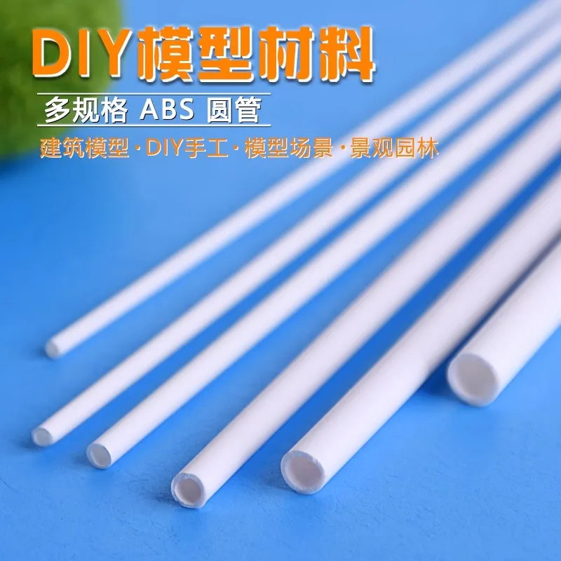 100Pcs/Set ABS Round Tube Plastic Hollow Tube Diameter 2/3/4/5/6/8/10mm DIY Handmade Sand Table Material Model Building 25/50CM