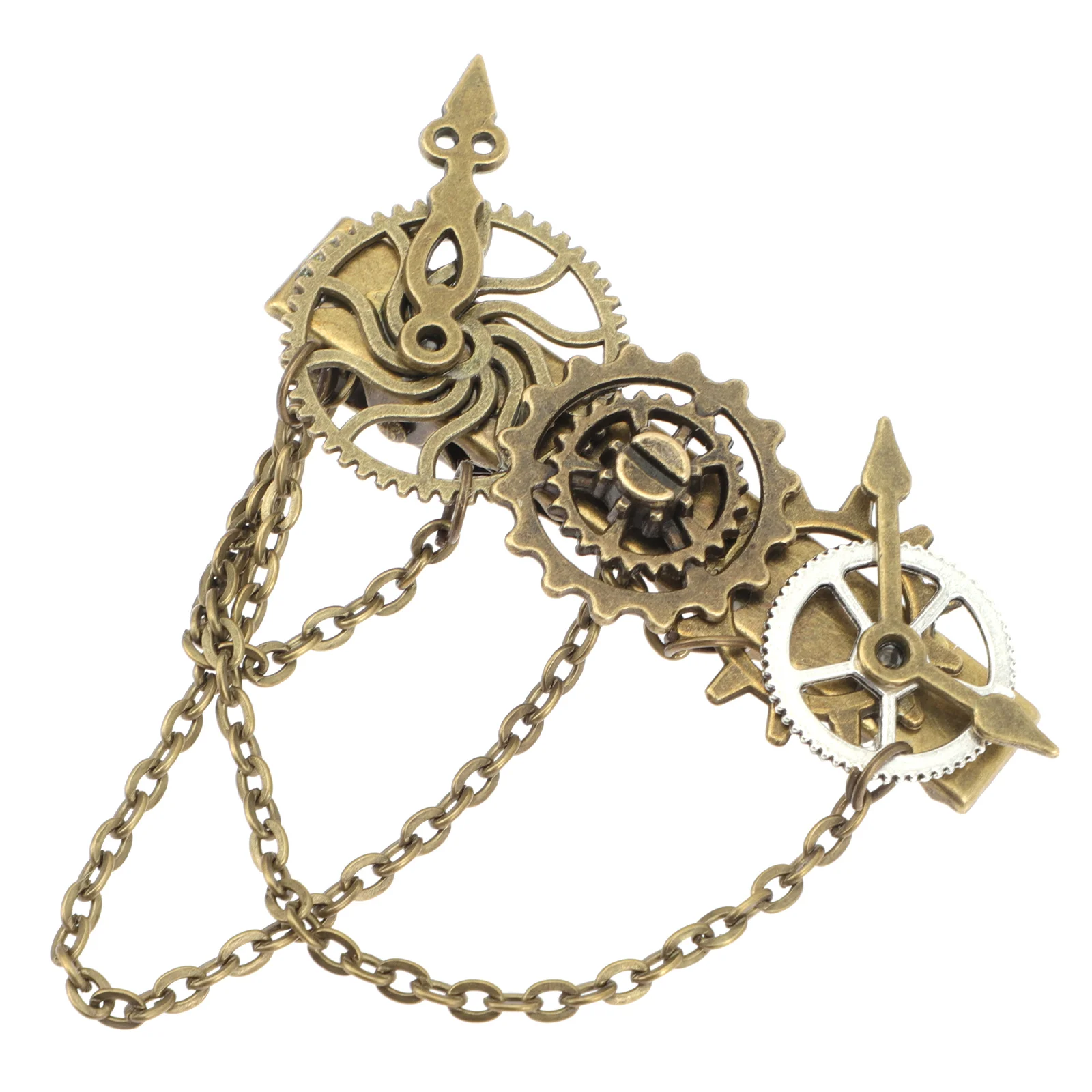 

Hair Barrettes Punk Hairpin Steampunk Gear Clip Long Chain Lolita Clock Vintage Headdress Hairpins Miss