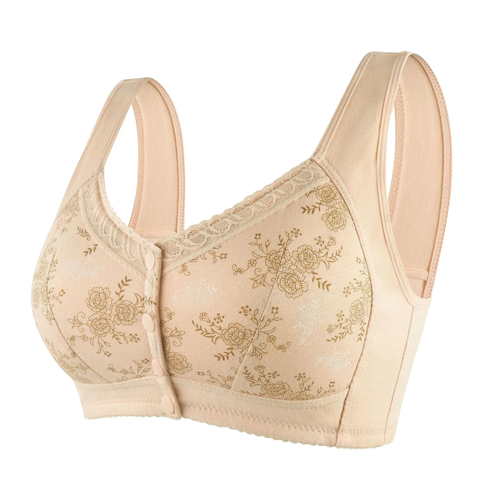 Mother Front Open Buckle Bra Underwear Brassiere Large Size Bra Without Steel Ring Thin Section Vest Type Mom breathable Brassie 3
