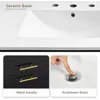36 Inch Floating Bathroom Vanity with Three Holes Sink, Wall Mounted Cabinet with 2 Storge Cainets Undermount Ceramic Basin 4