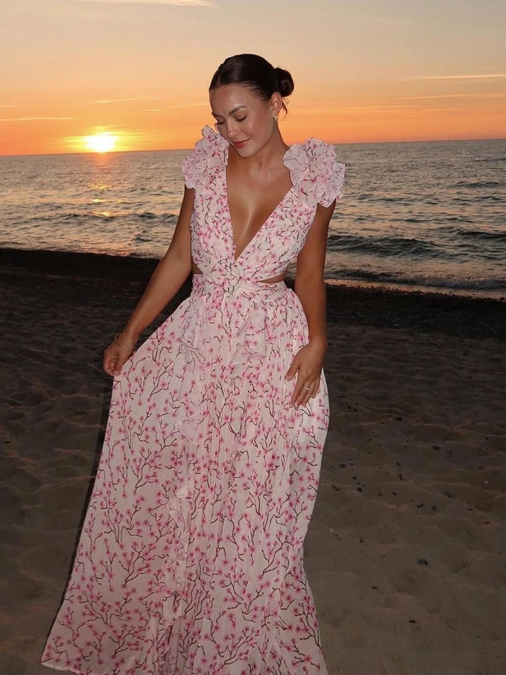 October: Vestido Maxi Estampado Mujer | El Palacio De Hierro
