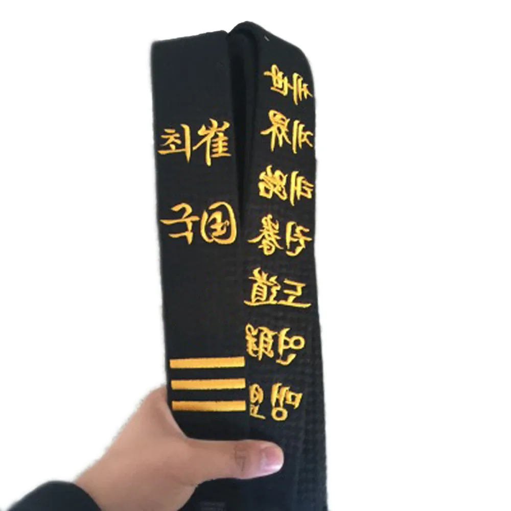 2023new high quality Taekwondo black belt WTF ITF 3m belt Custom embroidery name karate Judo Uniform high level Pure cotton belt