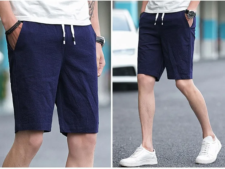 

Lined Cotton Linen Pant Summer Casual Men's Shorts Man Pants Breathable Beach Boardshorts Pants Men Sweatpants