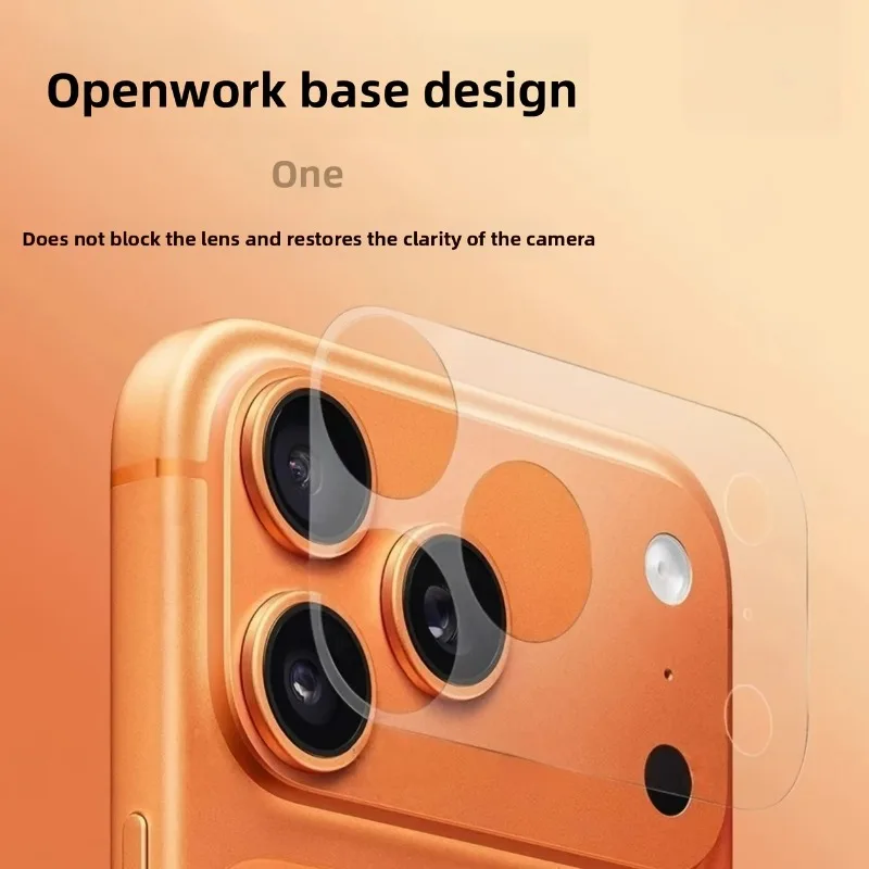 2 Pezzi Protezione Fotocamera HD Trasparente per iPhone 17 Pro Max 17 Pro Air, Pellicola Posteriore in Vetro Temperato Flessibile Anti-Graffio per Lente - immagine 2