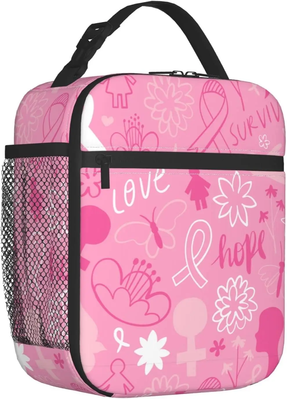 

Lunch Bag Men Women Breast Cancer Awareness Lunch Bags Reusable Insulated Thermal Lunch Box Portable Tote Bag Cooler Picnic Bag