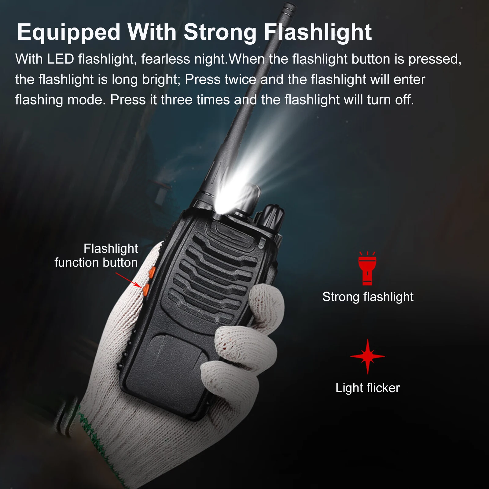 5W 2PCS Walkie Talkie UHF 400-470MHz Wireless Copy Frequency Cheap Long Range Two Way Radio VHF FM Transceiver For hunting Hotel
