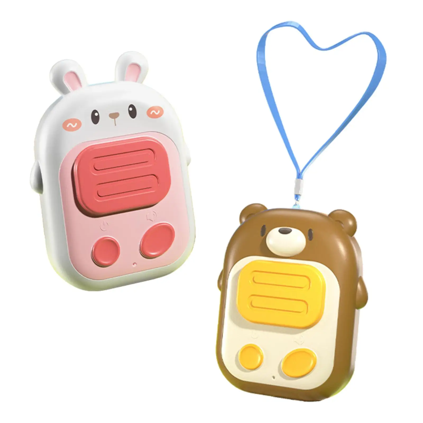 2x Kids Walkie Talkies Handheld Mini Portable 500M Long Distance Cute Kids Toys for Hiking Camping Travel Indoor 3 Years Old