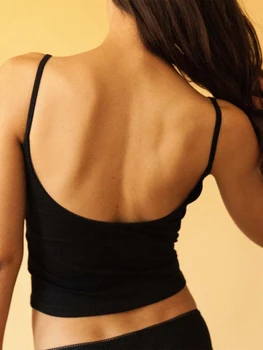 Women's Summer Mini Skinny Vest Tops Solid Color Sleeveless Backless U Neck Camisole 2