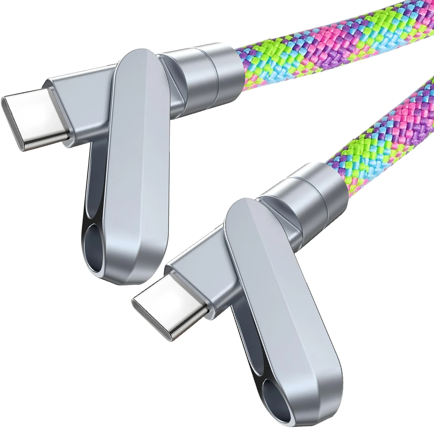 2-in-1 고속 충전 USB-C to Type-C 데이터 케이블, Type-C 폰 랜야드 및 충전 케이블 C to C 브레이드 넥/손목 스트랩에 적합