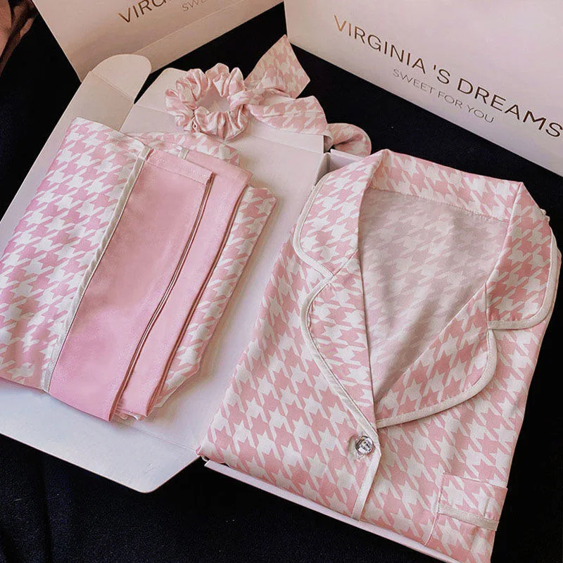 Women\'s Pajamas Sets Woman Pajama Summer printing Design Suit Short Sleeve Trousers Set Home Clothes Sexy Nightwear Sleepwear