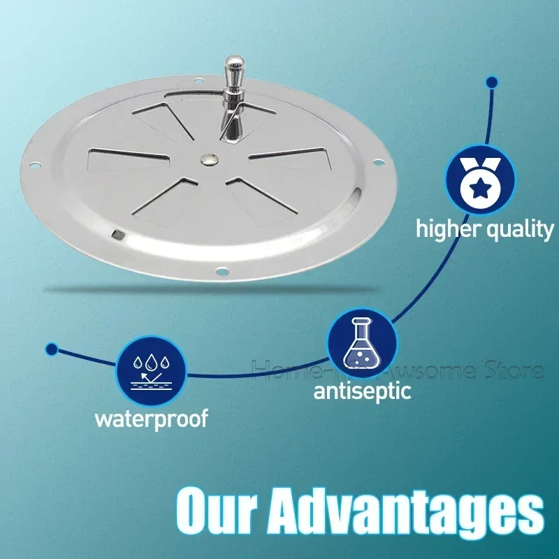 Stainless Steel 316 Boat Marine Round Air Louver Vent Grille Ventilation Louvered Ventilator Grill Cover Side Knob Opening 2pcs