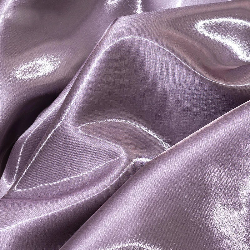 Ivory White Luxury Glossy Metallic Liquid Satin Fabric