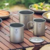 Keith Titanium Single-wall Mug with Folding Handle and Lid Outdoor Camping Travel Hiking Cups 220ml-500ml 1