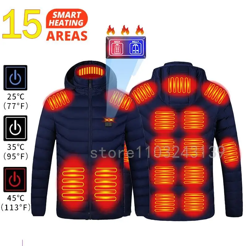 Chaqueta calefactable de 21 áreas, chaqueta para hombre, chaqueta calefactora impermeable, chaquetas de invierno cálidas para hombre, parkas, abrigo, chaleco calefactable táctico