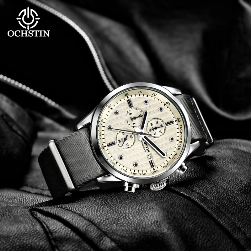 ochstin creative nylon series multi-function quartz movement watch hot models 2024 personality hundred men's quartz watches