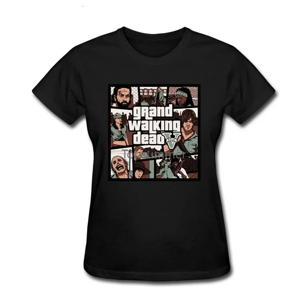

Grand Walking Dead T Shirts Printed Short Sleeve O Neck Womens T-Shirts
