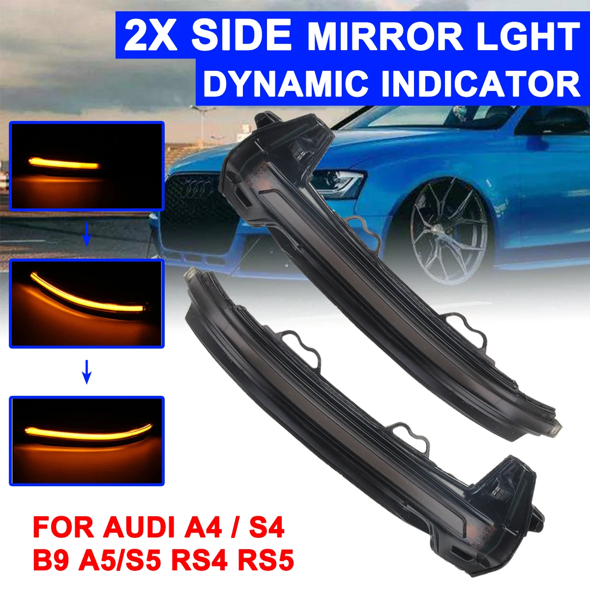 

1 пара, автомобильная лампа для зеркала заднего вида, для Audi A4/S4 B9/8W A5/S5 B9/8F 2015-2016