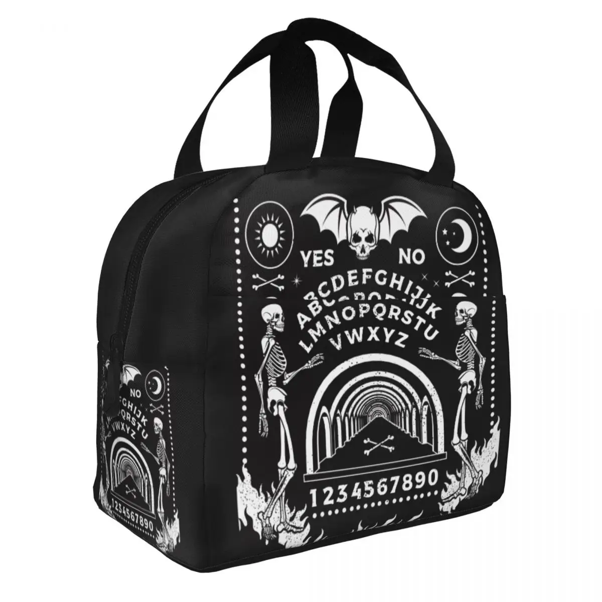 

Ouija Board Occultism Halloween Insulated Lunch Bag Thermal Bag Lunch Container Dancing Skeletons Skull Mystical Tote Lunch Box