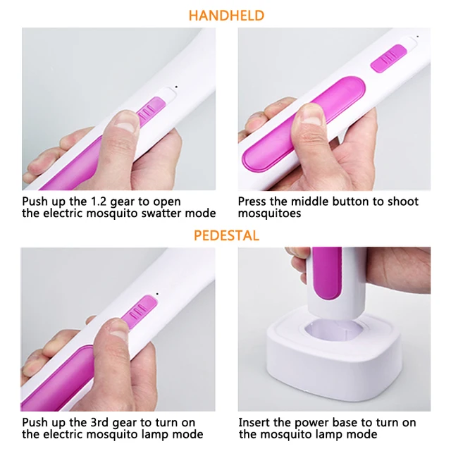 3000V Elektromos Légyütő Usb Újratölthető Töltés Alapú Szúnyogok Bug Zapper Légy Swatter Gyilkos Uv -Lámpával A Hálószobához - Image 5