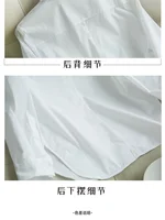 Spring and Summer Women's White Shirt Basic Korean Version Loose Casual Office Shirt Work Professional Top Solid Color - Image 4