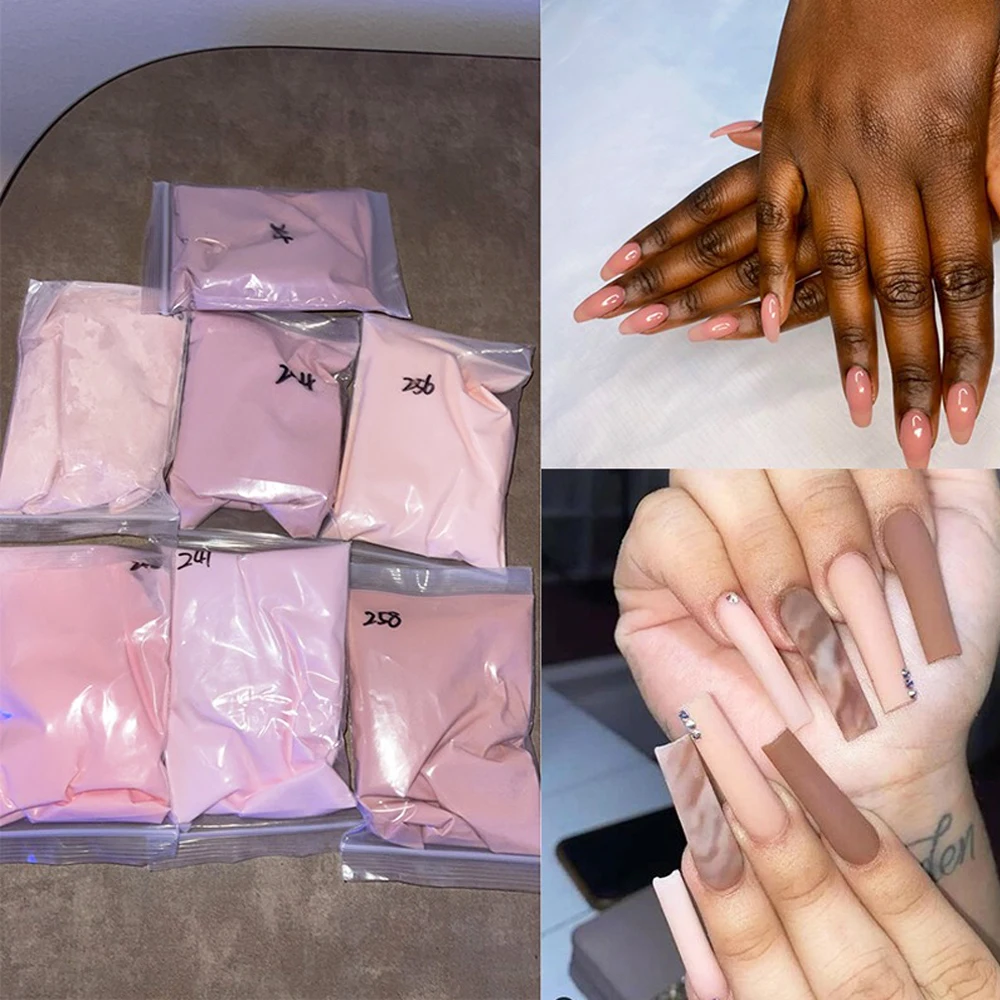 Nude Light Color Nail Acrylic Powder 50g/Pack 10Colors Crystal Pink Nails Design Extension/Dip/Engraving/Buliding Carving Powder nail powder acrylic nail powder