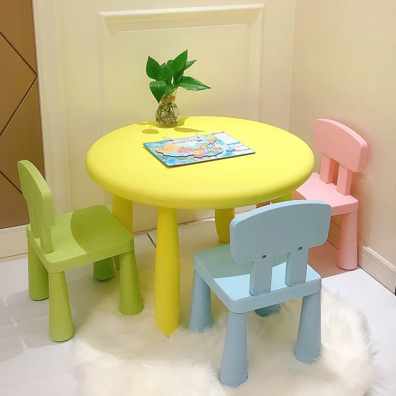 Pink Kawaii Kids Table And Chair Sets Early Education Class Study