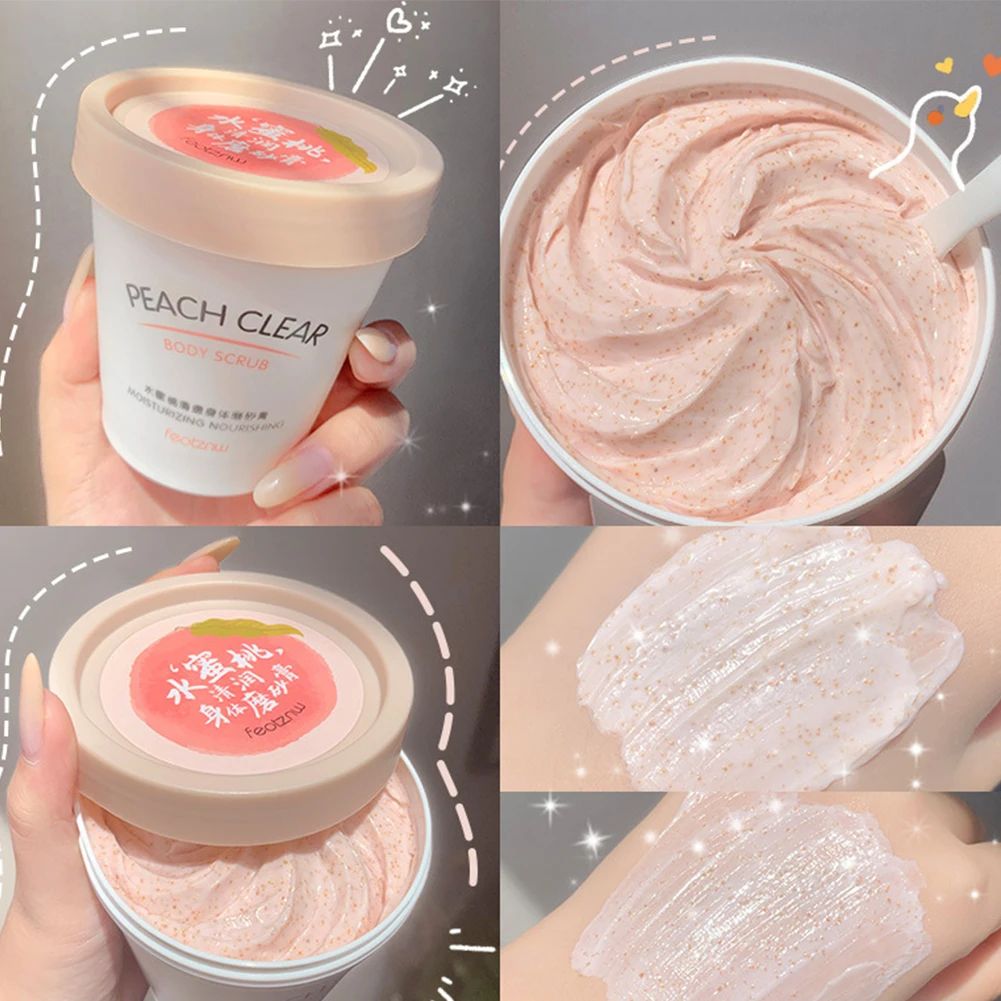 Peach Body Scrub Cream Face Scrub Deep Cleansing Skin Whitening Go
