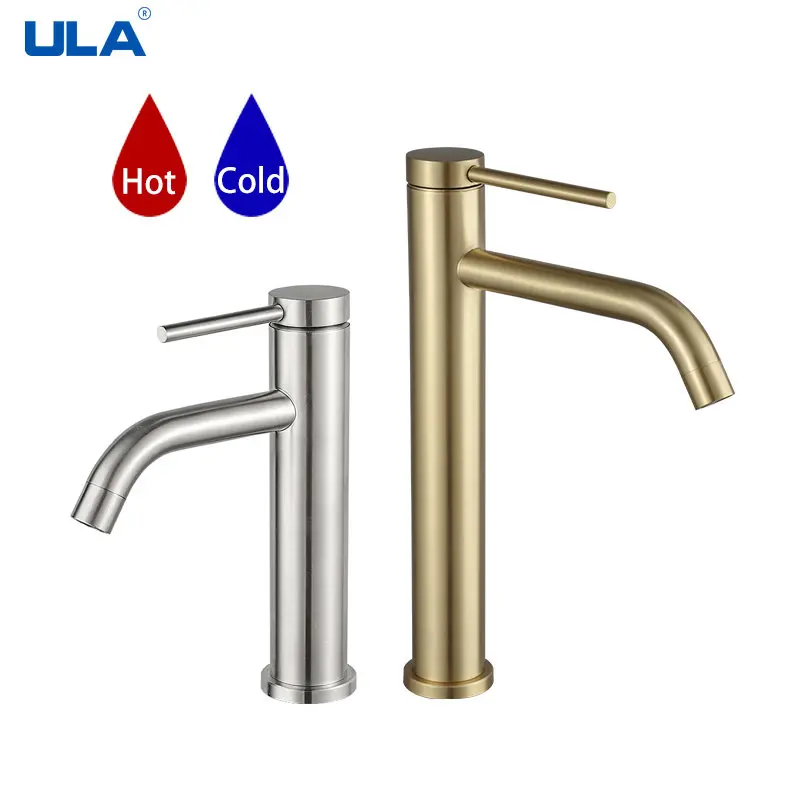 ULAStainlessSteelBasinFaucetGoldBlackBathroomFaucetsCrane360